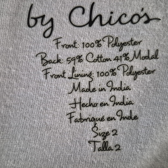 Chico's Silver Sequin Cold Shoulder Poncho Style Blouse Top New With Tag Size2/L - Picture 6 of 6